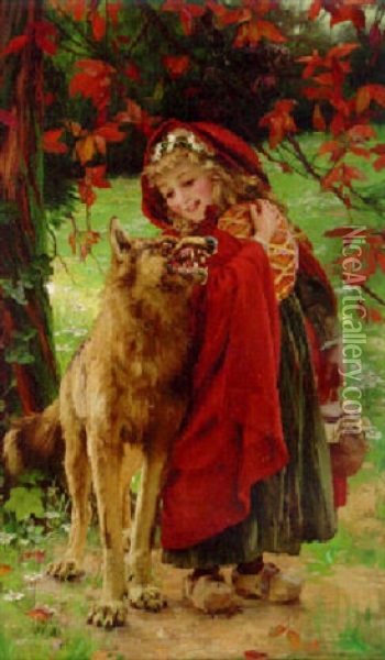 Little Red Riding Hood Oil Painting - Gabriel Joseph Marie Augustin Ferrier