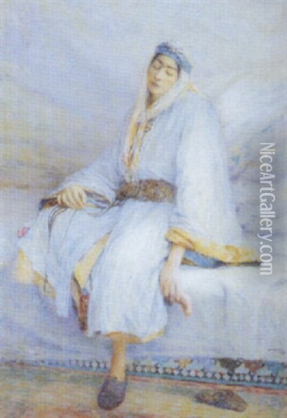 Marocaine Au Repos Oil Painting - Louis Auguste Girardot