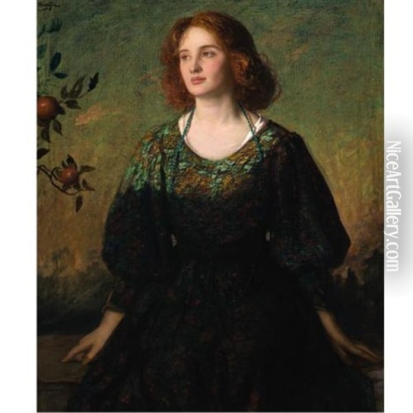 Portrait Of A Lady Oil Painting - Thomas Edwin Mostyn