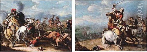 Cavalry Skirmishes Oil Painting - Pieter van Bloemen