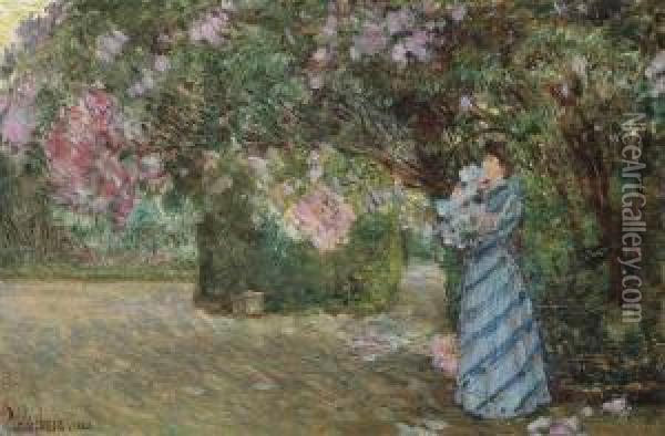 Mrs. Hassam At Villiers-le-bel Oil Painting - Frederick Childe Hassam