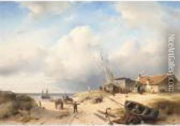 La Chaumiere Dans Les Dunes Oil Painting - Charles Henri Leickert