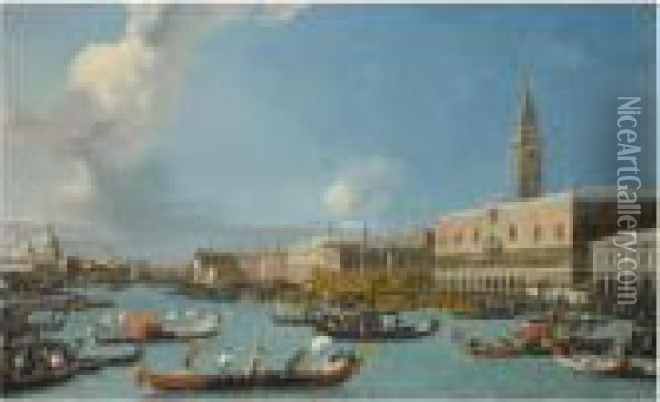 Venice, The Return Of The Bucintoro On Ascension Day Oil Painting - (Giovanni Antonio Canal) Canaletto