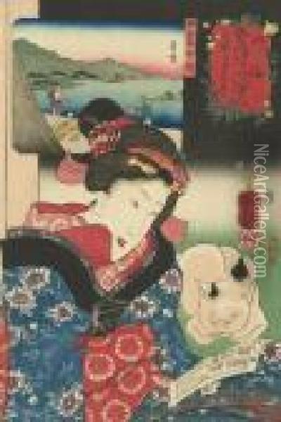 Sankai Medetai Zue [local Products From The Mountains And The Sea] Oil Painting - Utagawa Kuniyoshi