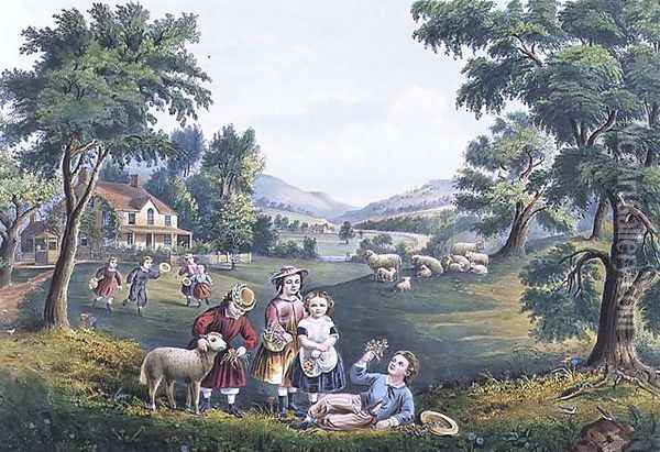 The Four Seasons of Life Childhood The Season of Joy Oil Painting - Ives, J.M