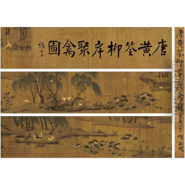 Scenery Of A Lotus Pond Oil Painting -  Huang Quan