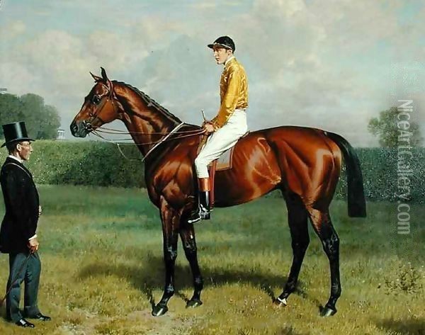 'Ormonde', Winner of the 1886 Derby 2 Oil Painting - Emil Adam