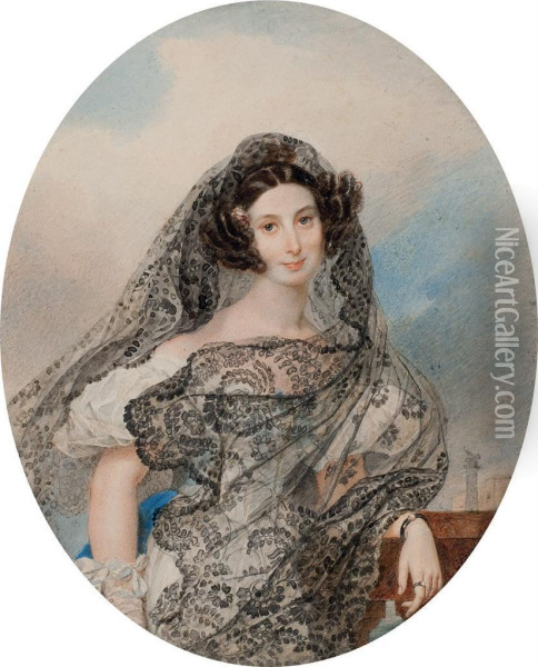 Portrait Of Giovanina Pacini Oil Painting - Karl Brulloff
