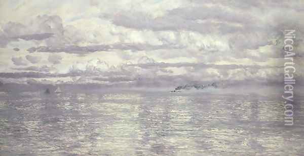 A Pearly Summer Seascape Oil Painting - John Edward Brett