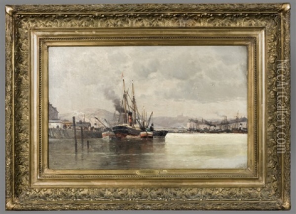 Bateaux Sortant Du Port Oil Painting - Jules Bahieu