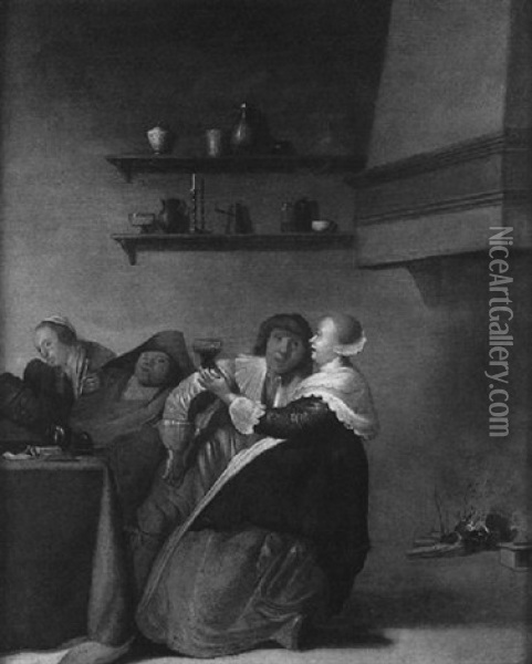 Rejouissances A L'auberge Oil Painting - Pieter Jacobs Codde