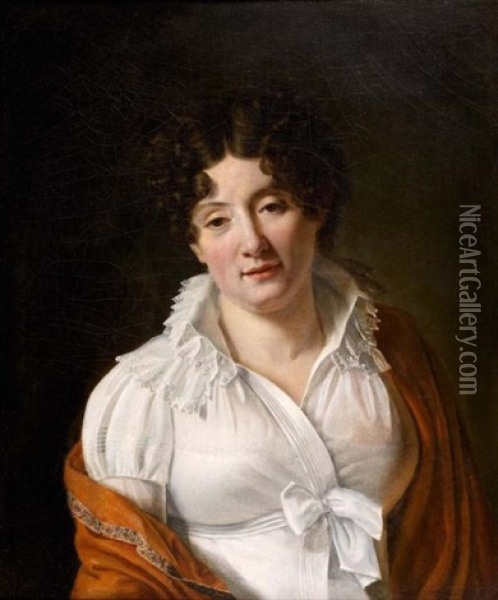 Portrait (la Baronne D'uchtritz, Nee De Brawn?) Oil Painting - Francois Henri Mulard