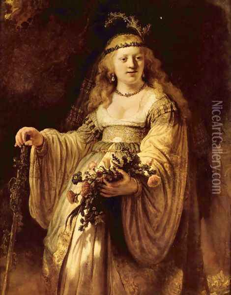 Portrait of Saskia Oil Painting - Rembrandt Van Rijn