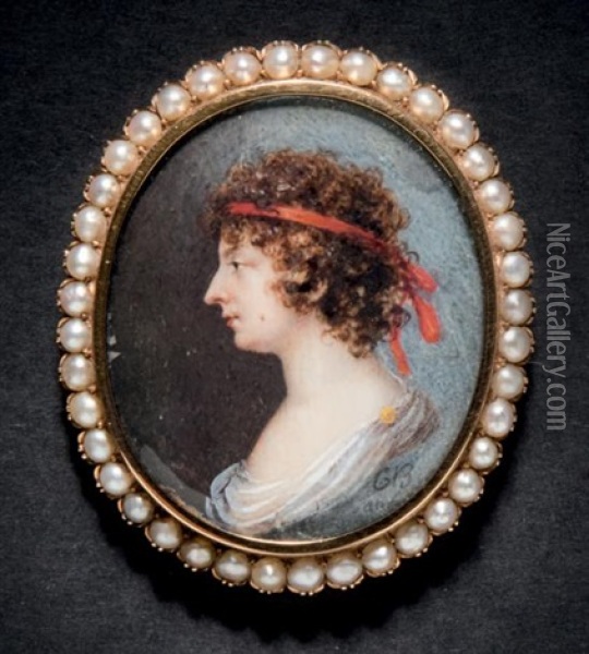 Portrait De Madame Olympe De Gouges Oil Painting - Charles-Guillaume-Alex Bourgeois