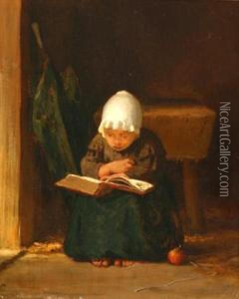The Young Reader Oil Painting - Elihu Vedder