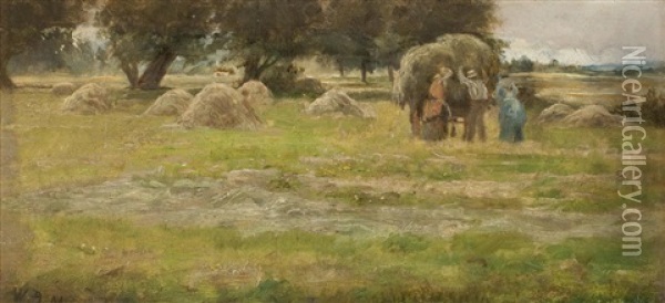 Harvesting Near Ormiston Oil Painting - William Darling McKay