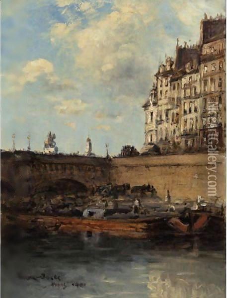 Paris, La Seine, Le Pont Neuf Oil Painting - Frank Myers Boggs