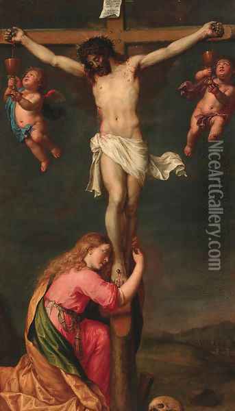 The Crucifixion with Mary Magdalene Oil Painting - Pieter van Lint