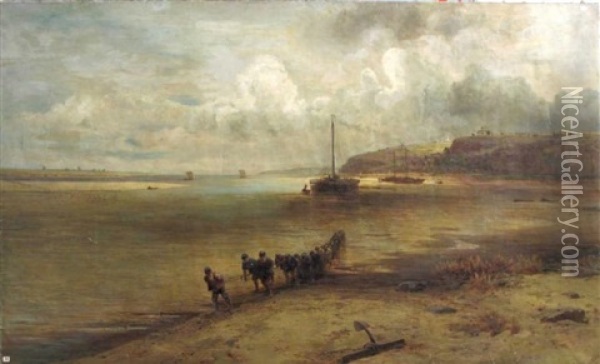 Les Bateliers De La Volga Oil Painting - Aleksei Kondratevich Savrasov