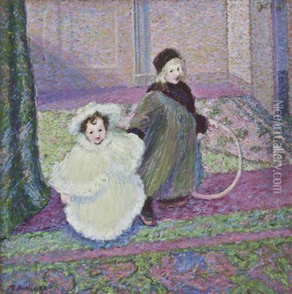 The Artist's Children, James And Lili Oil Painting - Theodore Earl Butler