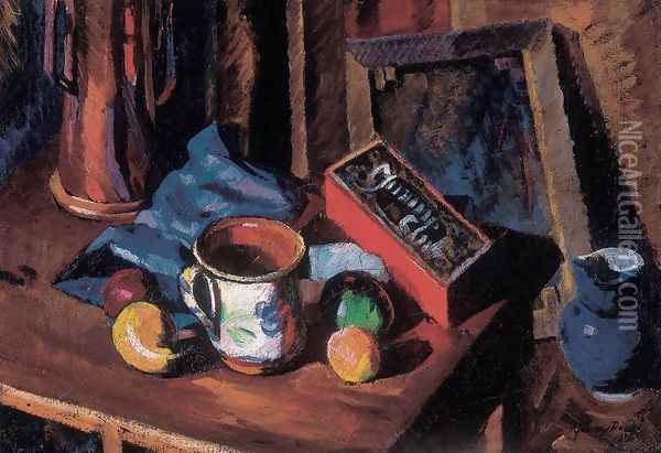 Atelier Still-life with Blue Jar 1919 Oil Painting - Dezso Tipary