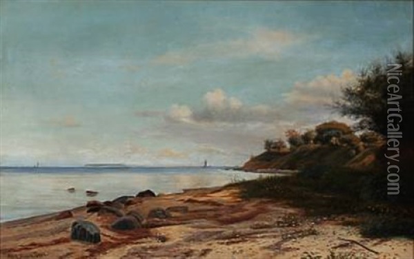 Beach Scene At Summer Time Oil Painting - Vilhelm Groth