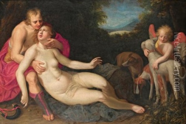 Mars And Venus Oil Painting - Adriaen van Nieulandt the Elder