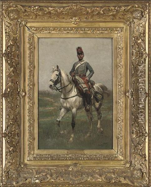 A French Cavalryman Oil Painting - Jean Baptiste Edouard Detaille