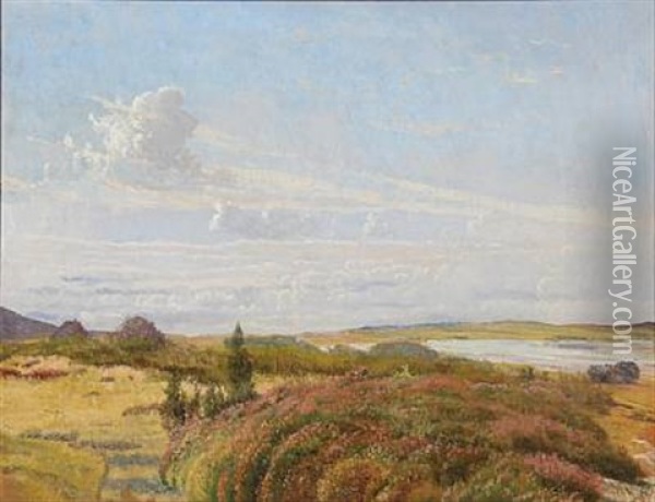 A Danish Moor Landscape Oil Painting - Vilhelm Peter Karl Kyhn