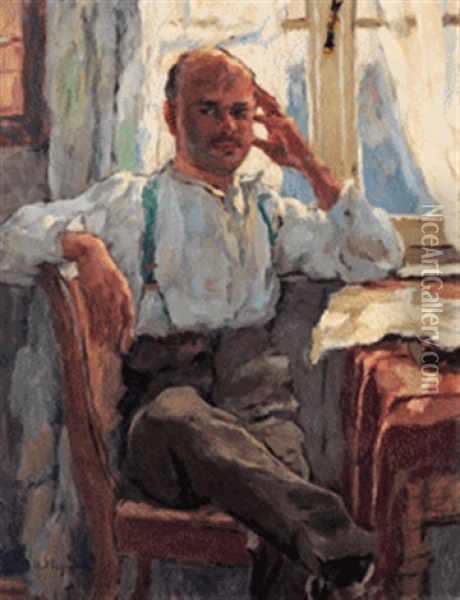Mannerportrait Oil Painting - Heinrich Stegemann