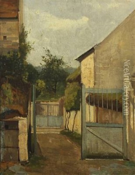 Italian Courtyard Oil Painting - Laurits Andersen Ring