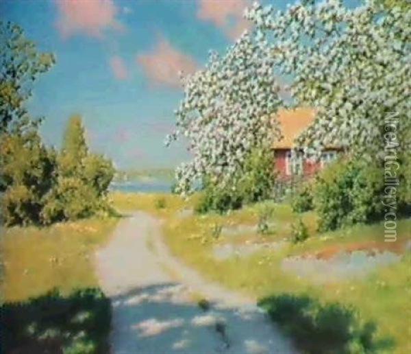 Korsbarsblom Oil Painting - Johan Fredrik Krouthen