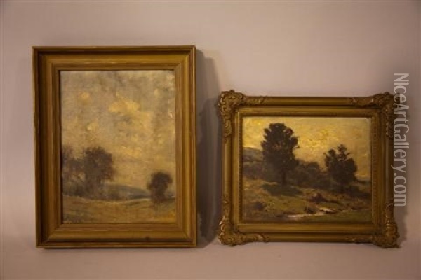 Two Landscape Paintings Oil Painting - Arthur Parton