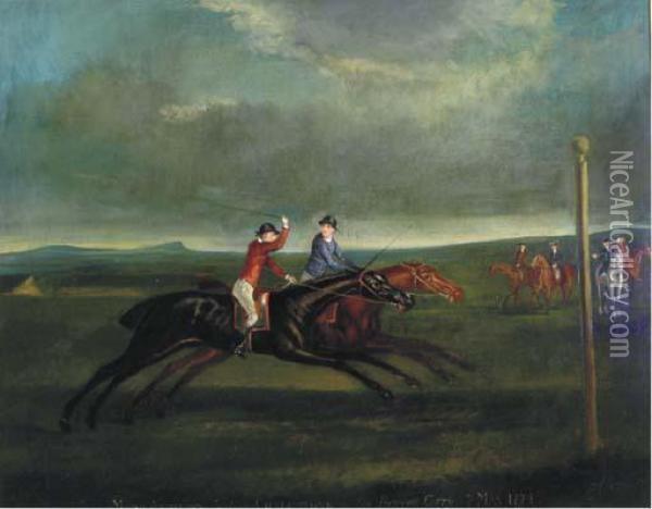 Marc Anthony Leading Chalkstone On The Beacon Course Oil Painting - John Wootton