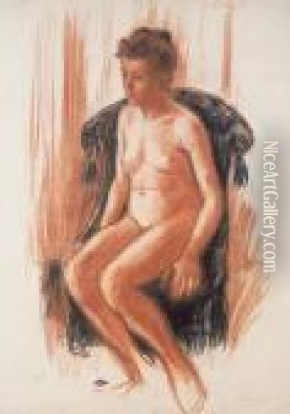 Femme Nue Assise Oil Painting - Georges Lemmen