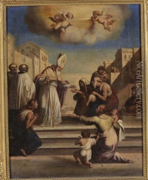 L'elemosina Di San Martino Oil Painting - Giovanni Agostino Ratti