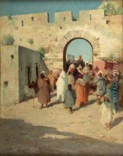 Gate Of The Town Oil Painting - Edward Aubrey Hunt