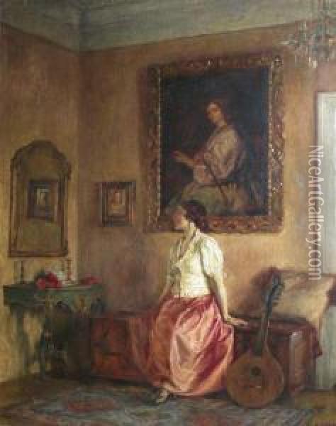 Dame Im Interieur Oil Painting - August Rieper