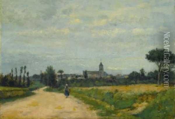 Le Village D'ouistreham Oil Painting - Stanislas Lepine