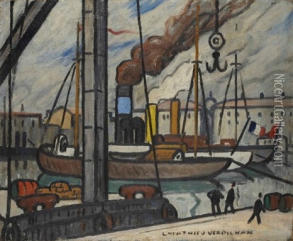 Vue Du Port De Marseille Oil Painting - Louis Mathieu Verdilhan