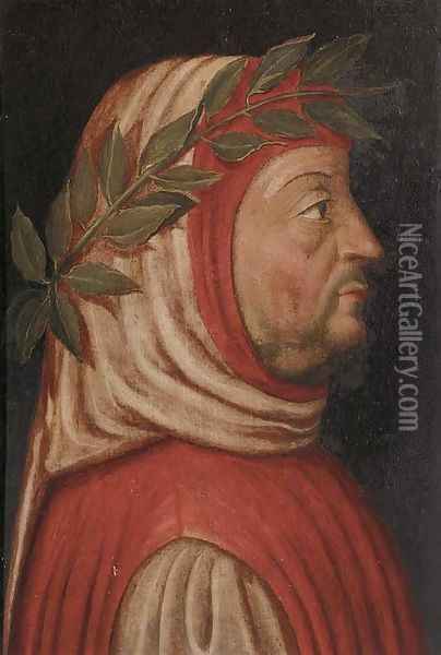 A profile of Dante Oil Painting - Italian School