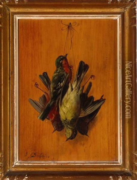 Avian Trophee (+ Another; Pair) Oil Painting - Ernest Henri du Bois