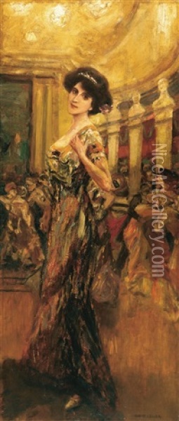 Im Ballsaal Oil Painting - Albert von Keller