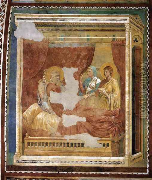 Scenes from the Old Testament- Isaac Blessing Jacob 1290s Oil Painting - Master of the Isaac Stories