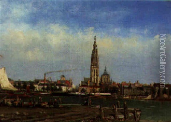 A View Of Antwerp Oil Painting - Louise Constance W. C. van Panhuys