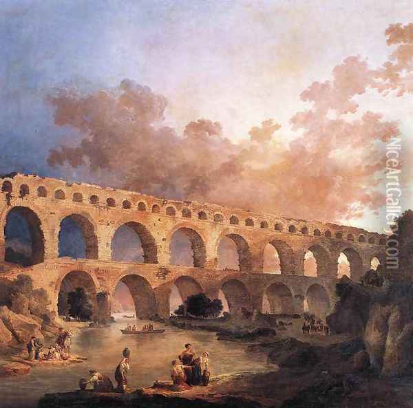 The Pont du Gard 1787 Oil Painting - Hubert Robert