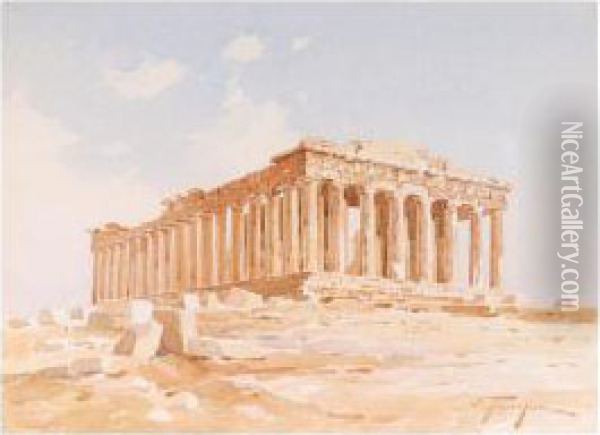 The Parthenon Oil Painting - Emilios Prosalentis