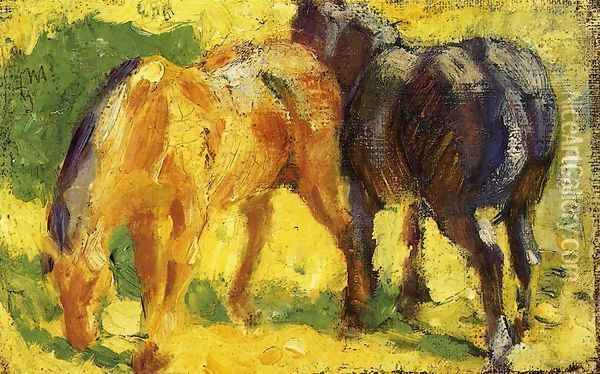 Small Horse Picture Oil Painting - Franz Marc