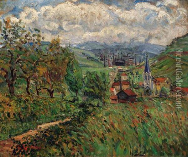 Route Vers Le Village Oil Painting - Gustave Loiseau