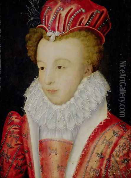 Marguerite de Valois (1553-1615) c.1572 Oil Painting - (follower of) Clouet, Francois